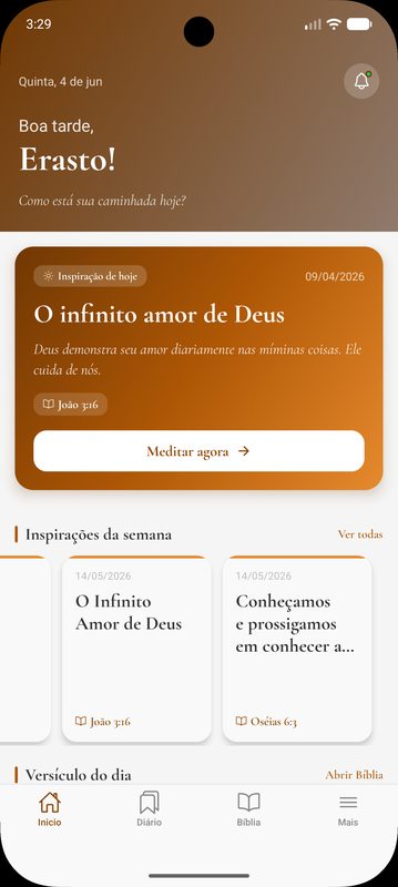 Tela principal do Inspira-me